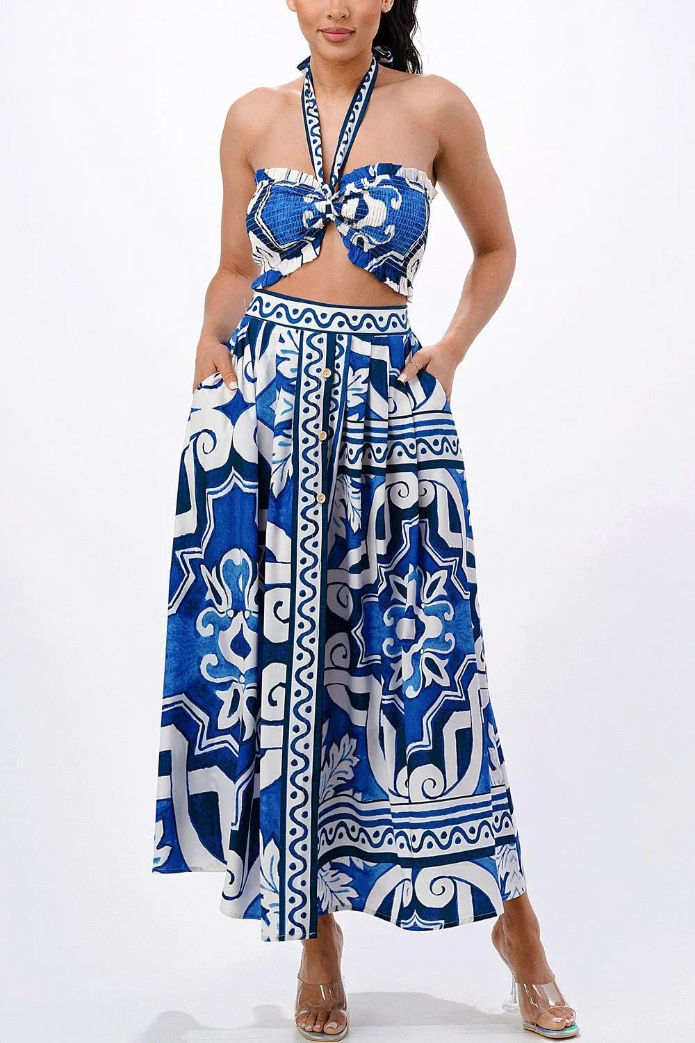 Don't Settle For Less Skirt Set (Blue)