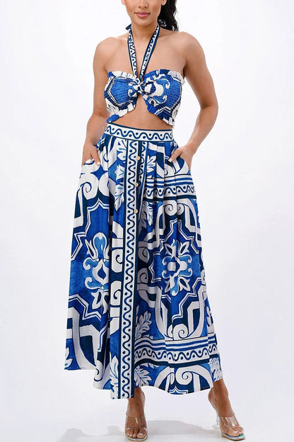 Don't Settle For Less Skirt Set (Blue)