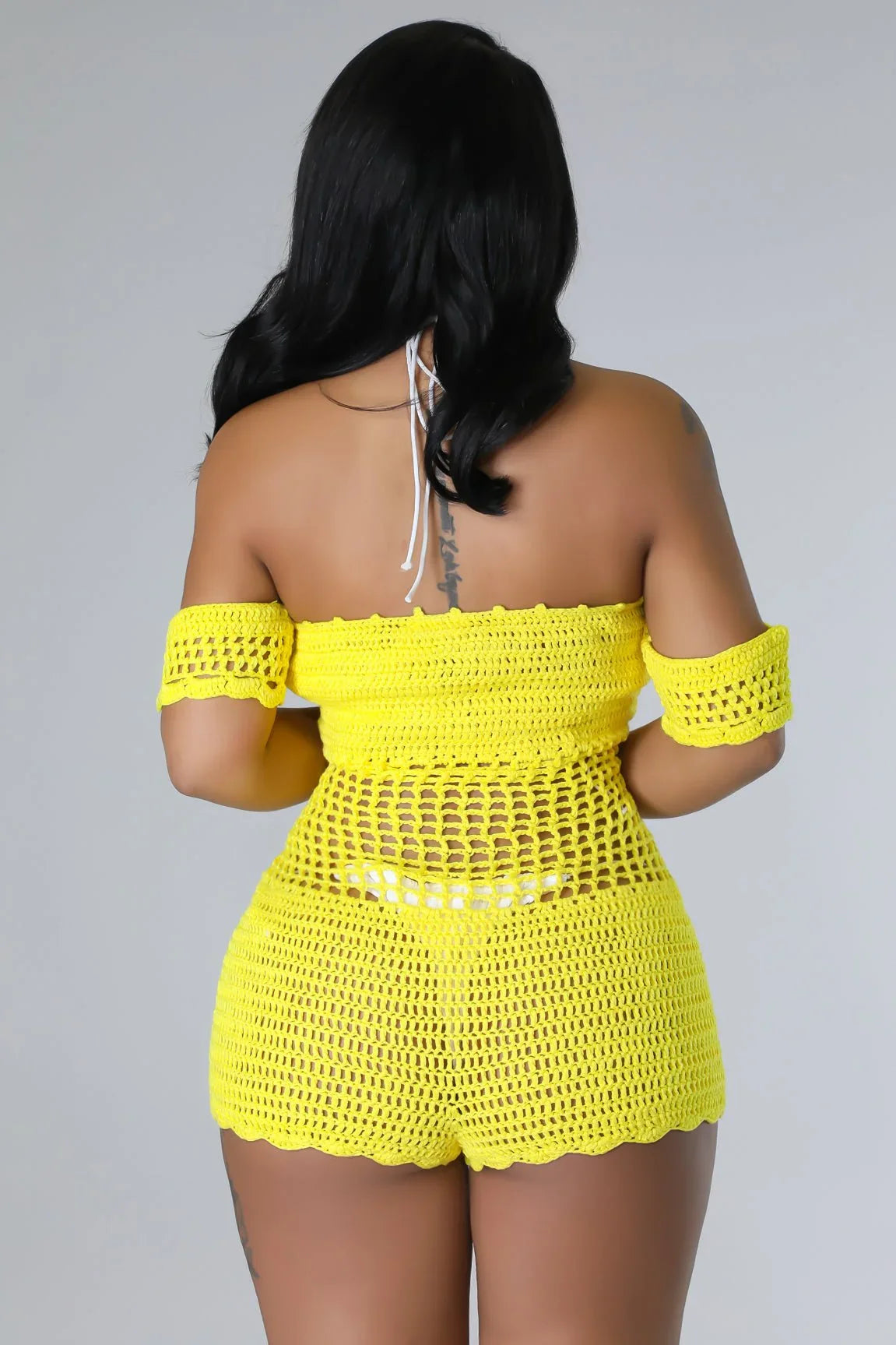 Drinks By The Beach Romper (Yellow)