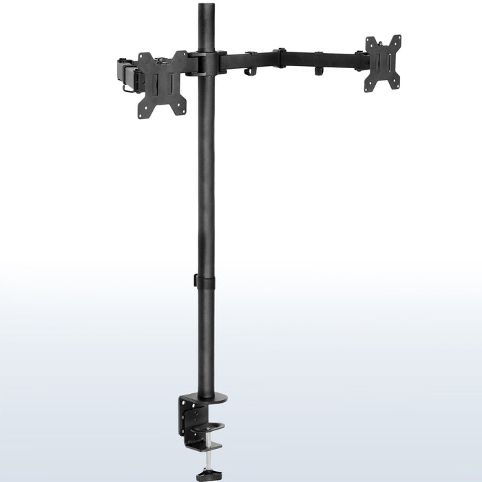 Sturdy dual monitor extra tall desk mount.