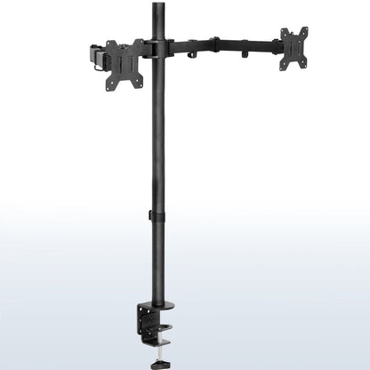 Sturdy dual monitor extra tall desk mount.