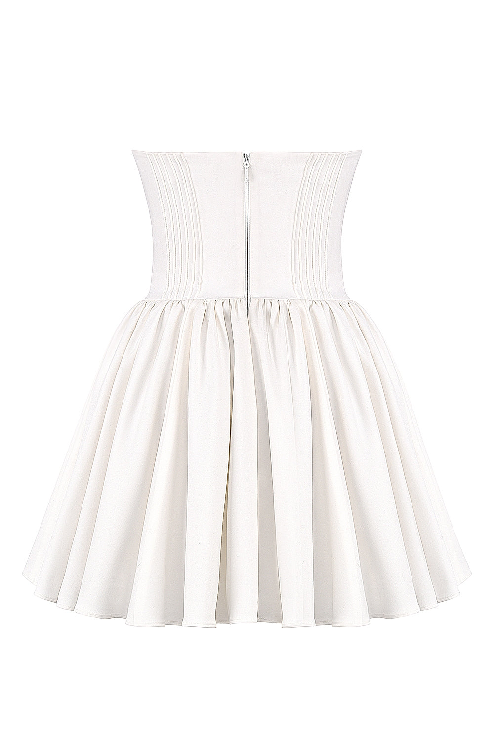 white strapless corset mini dress