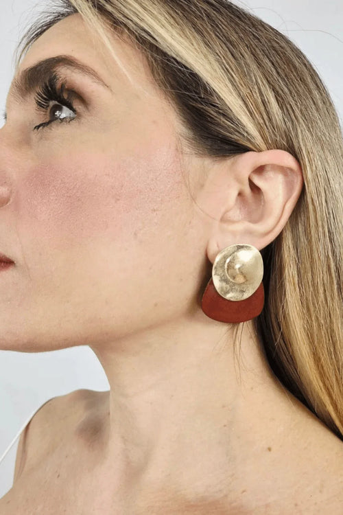 Earthy Luxe Geometric Earrings