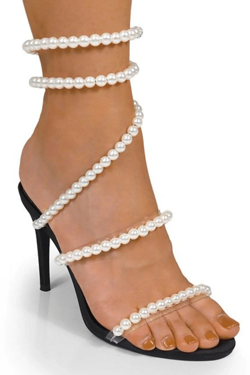 Ebbis Pearl Elegance Heels (Black)