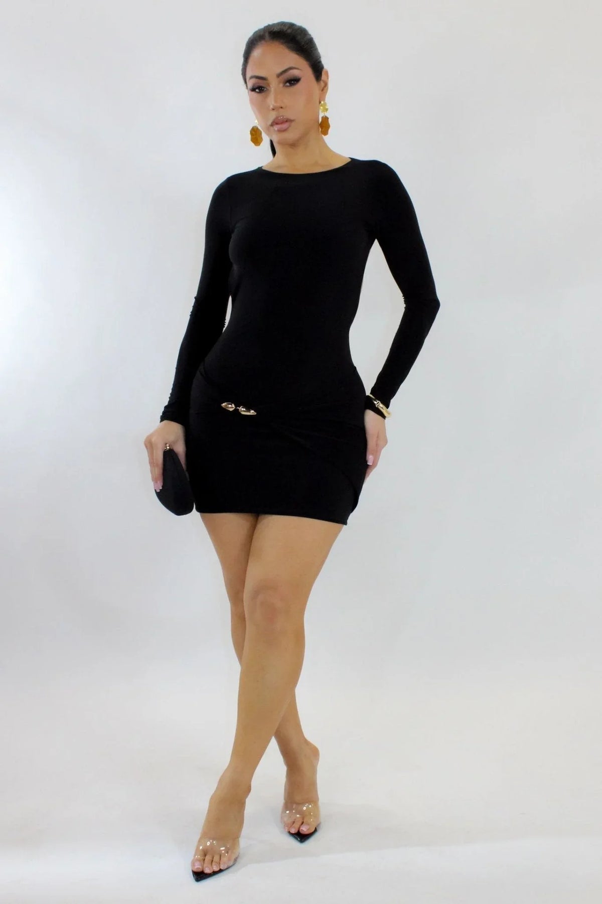Eclipse Allure Open-Back Mini Dress - Black