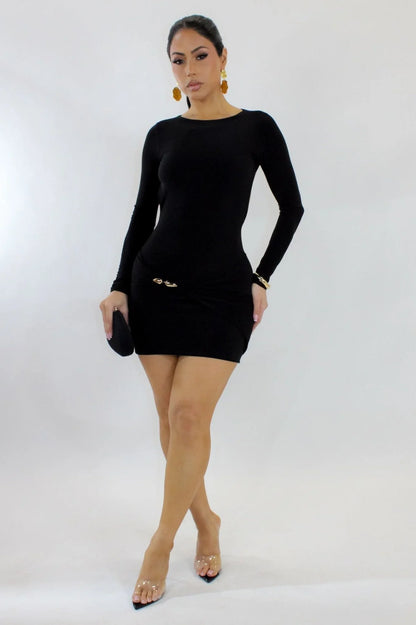 Eclipse Allure Open-Back Mini Dress - Black