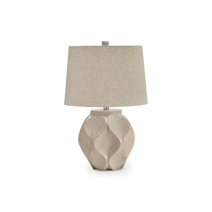 Edselham Distressed Cream Table Lamp QK1100606