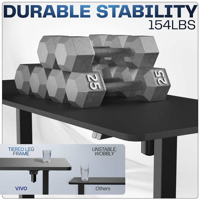 Tiered leg frame offers durable stability