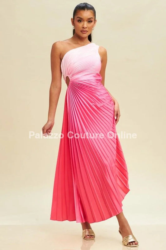Elegant Moment Maxi Dress (Multi-Pink)