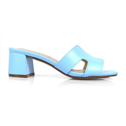 Elena Luxe Block Heel Sandals- Baby Blue