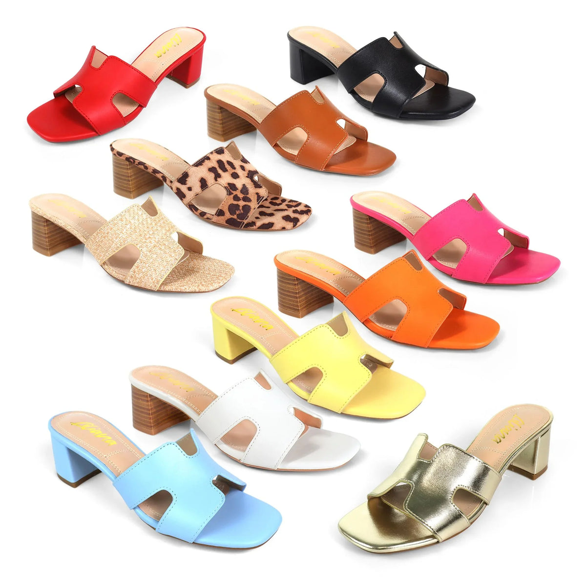 Elena Luxe Block Heel Sandals- White