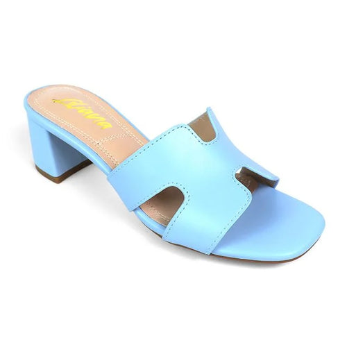 Elena Luxe Block Heel Sandals- Baby Blue