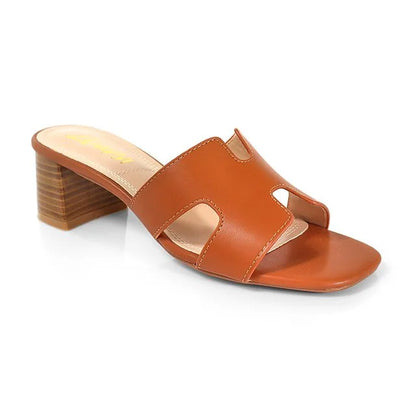 Elena Luxe Block Heel Sandals- Tan