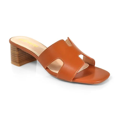 Elena Luxe Block Heel Sandals- Tan