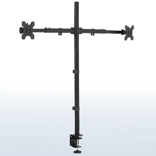 Telescoping Extra Tall Dual Monitor Desk Mount for office use, giving your screens a flush-with-wall display.