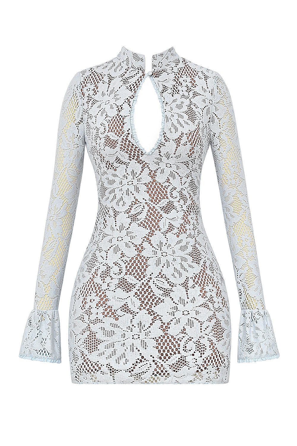 bluebell keyhole lace mini dress