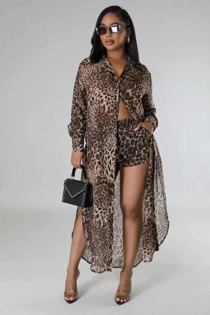 Fantasy Vacay Short Set (leopard)