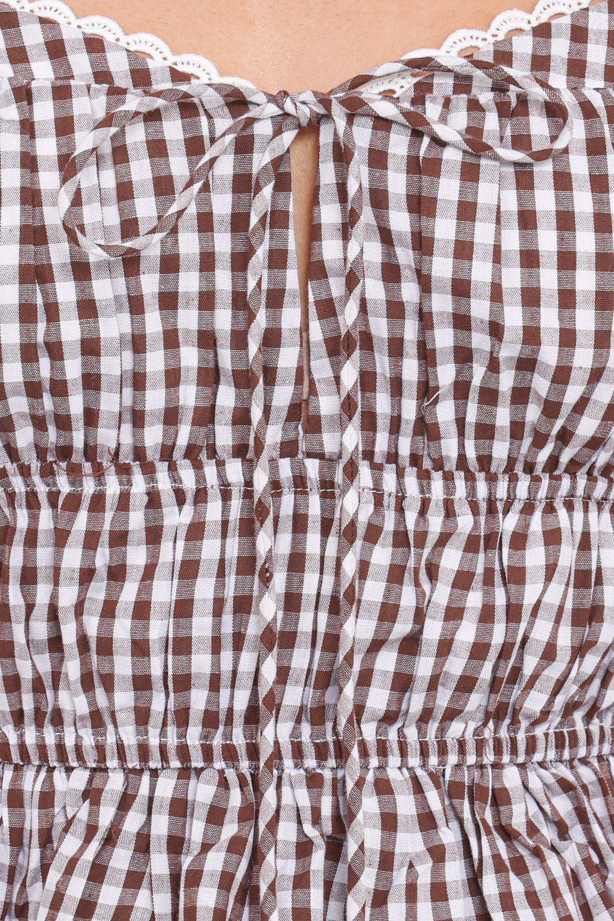 Saphia Top - Brown Gingham