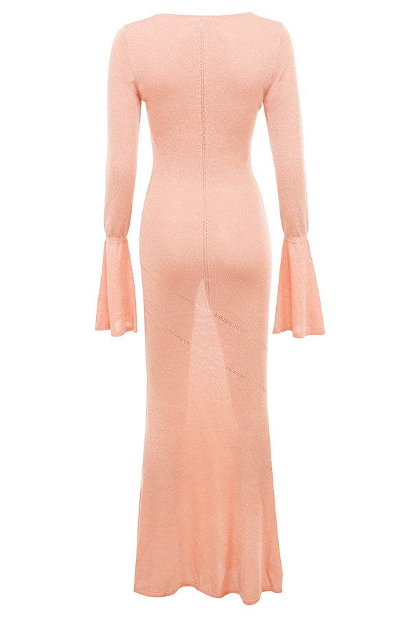 sorbet metallic knit maxi dress