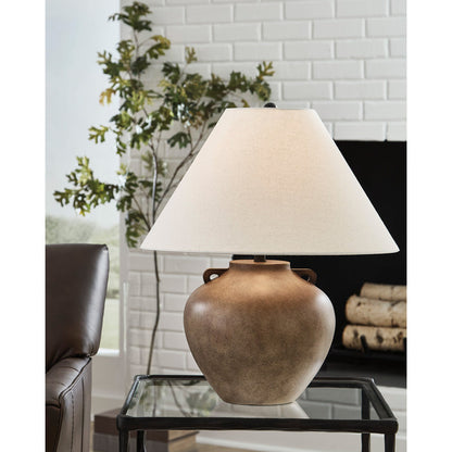 A room setting featuring Medium Lamps (20"-29") Beige Ferrilby Table Lamp