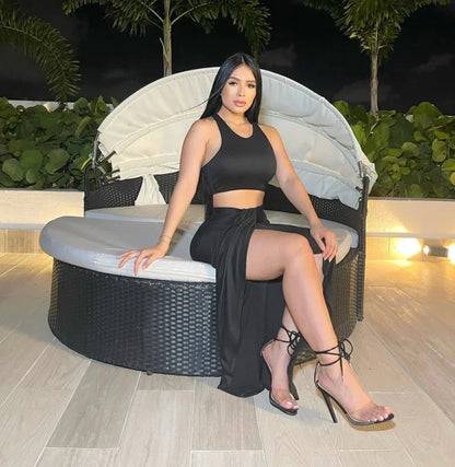 Gia Skirt Set (Black)