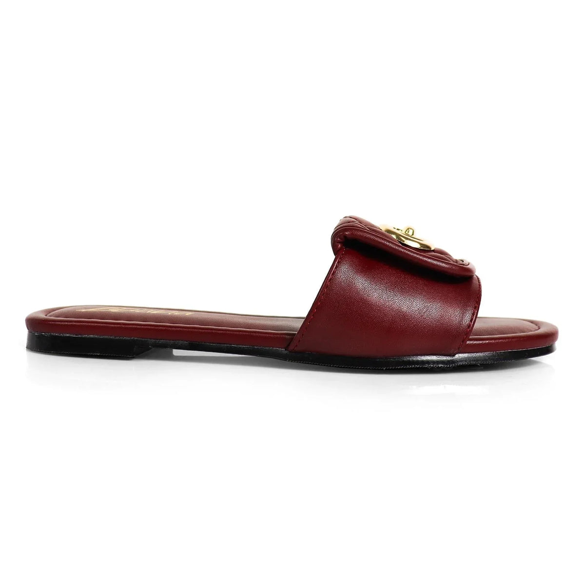 Kendry Charm Slip-On Sandals Burgundy