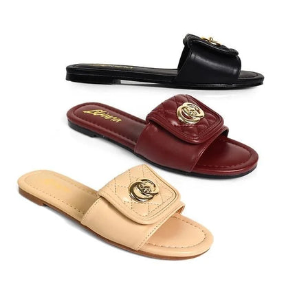 Kendry Charm Slip-On Sandals Black