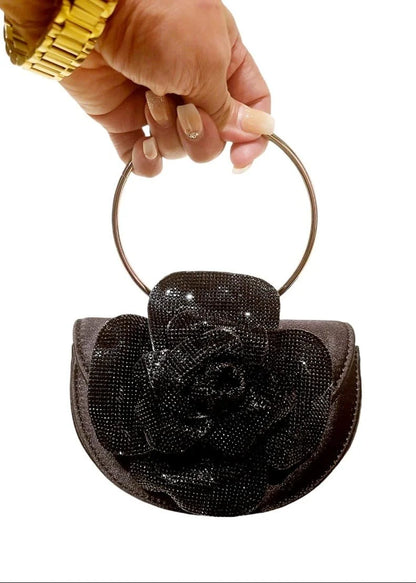 Glamour Rose Clutch(Black)