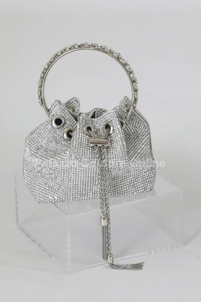 Glowing Moments Silver Rhinestone Bag