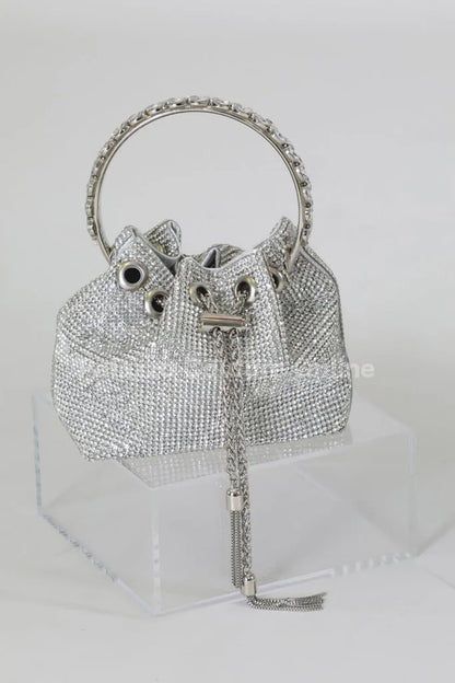Glowing Moments Silver Rhinestone Bag