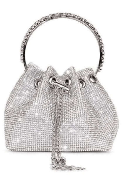 Glowing Moments Silver Rhinestone Bag