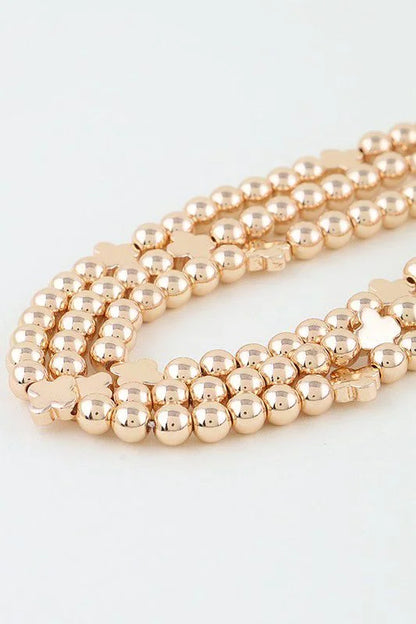 Gold Beaded Choker Necklace - Luxe Clove