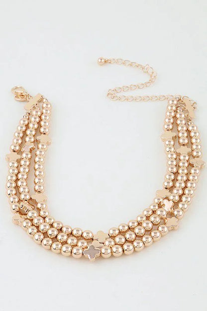 Gold Beaded Choker Necklace - Luxe Clove