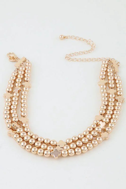 Gold Beaded Choker Necklace - Luxe Clove