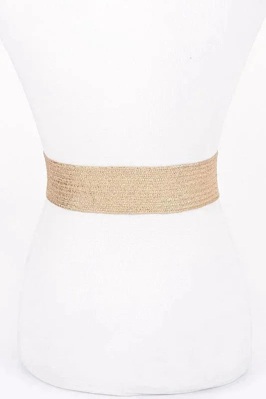 Elegance Bloom Metallic Stretch Belt - Gold