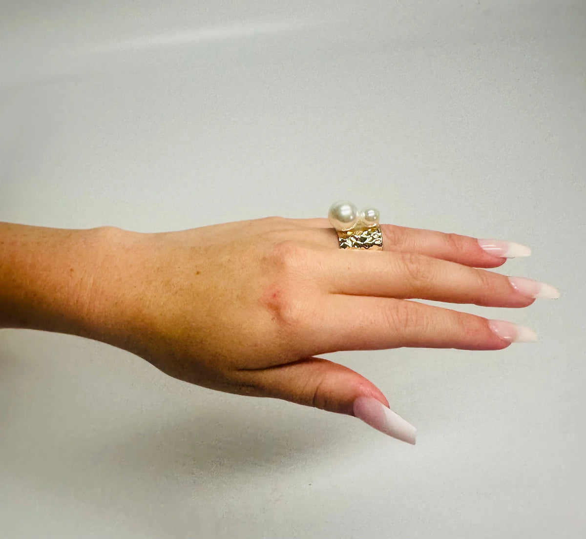 Gold Pearl Statement Ring – Pearl Majesty Ring (Gold)