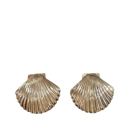 Gold Shell Mini Studs - Elegant & Petite Earrings