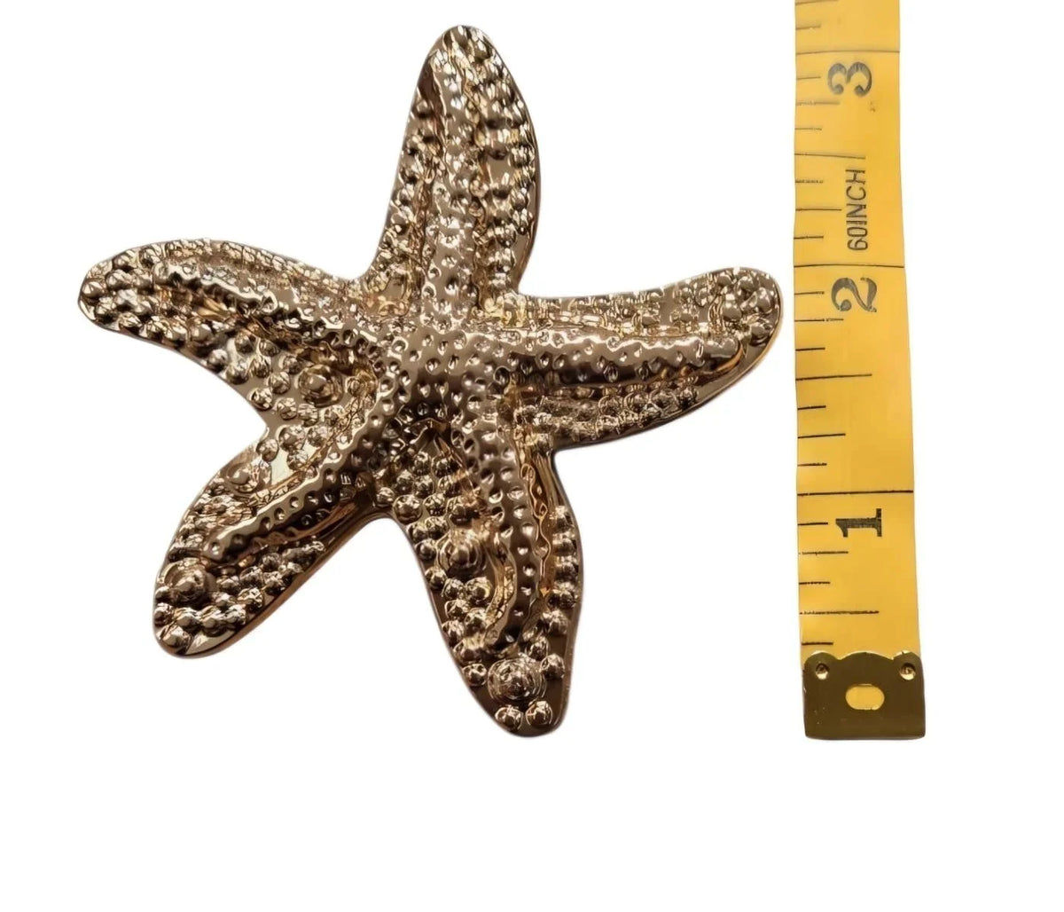 Golden Starfish Brooch - Textured Elegance