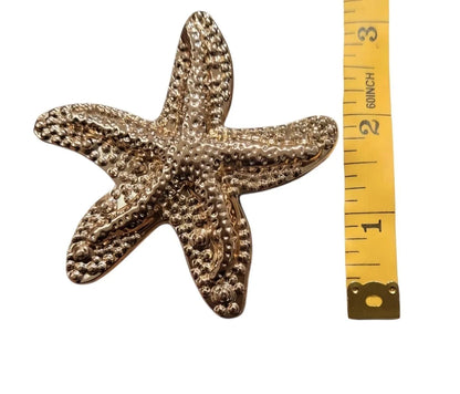 Golden Starfish Brooch - Textured Elegance
