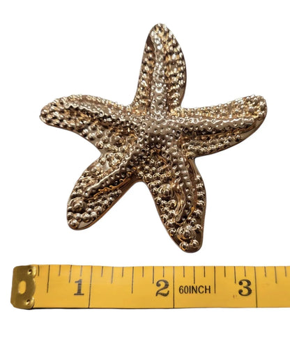 Golden Starfish Brooch - Textured Elegance