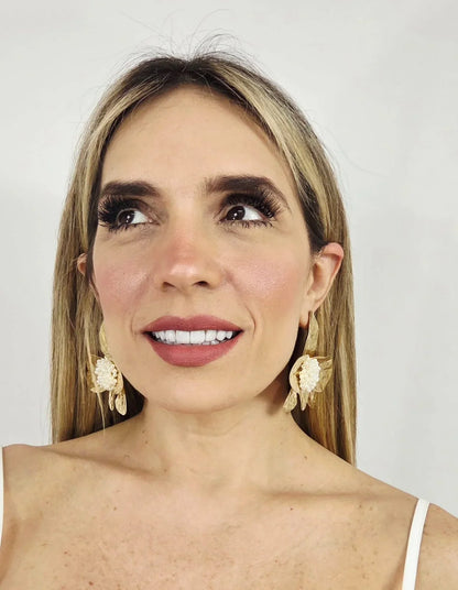 Golden Bloom Statement Earrings