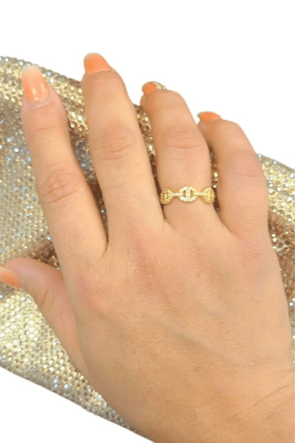 Golden Gold Chain Link Ring
