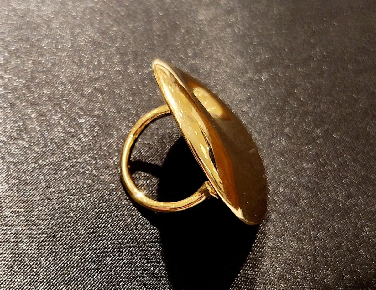 Golden Mirage Gold Statement Ring with Sculptural Finish