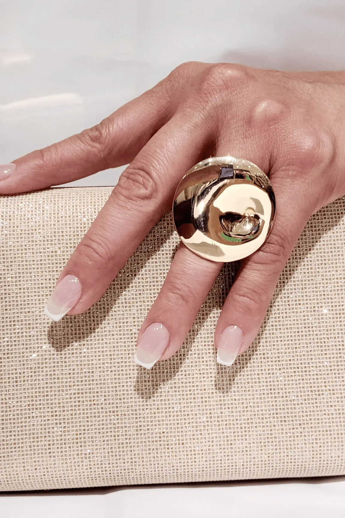 Golden Mirage Gold Statement Ring with Sculptural Finish