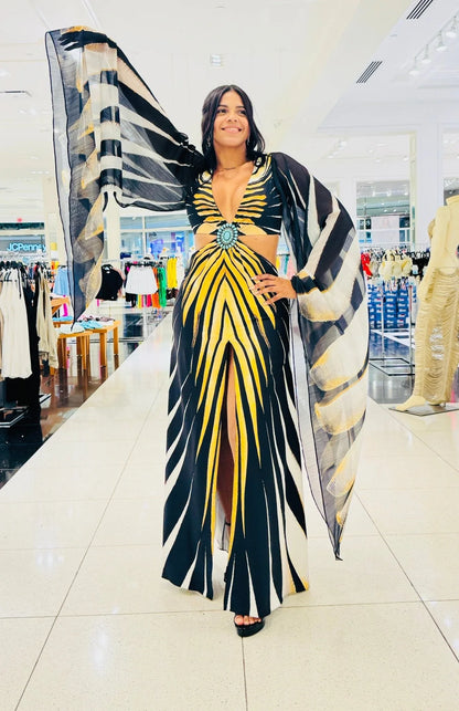 Golden Mirage Maxi Dress