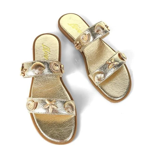 Golden SeaShell Bickley Sandals (Gold)