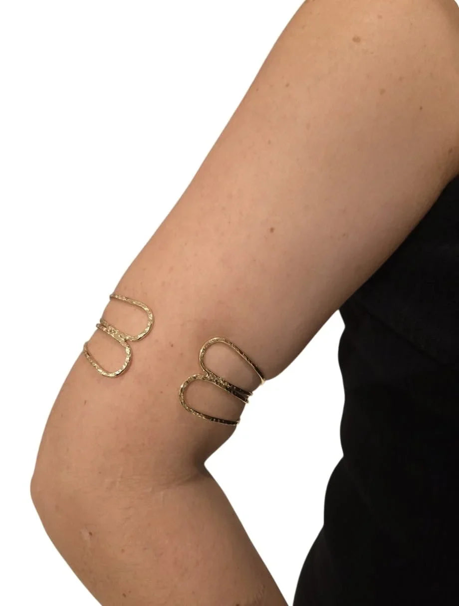 Golden Waves Gold Cuff Bracelet with Sculptural Open Design