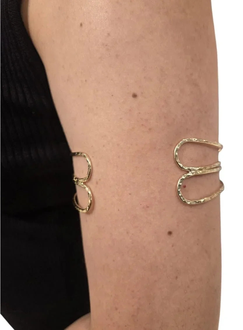 Golden Waves Gold Cuff Bracelet with Sculptural Open Design