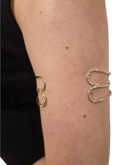 Golden Waves Gold Cuff Bracelet with Sculptural Open Design