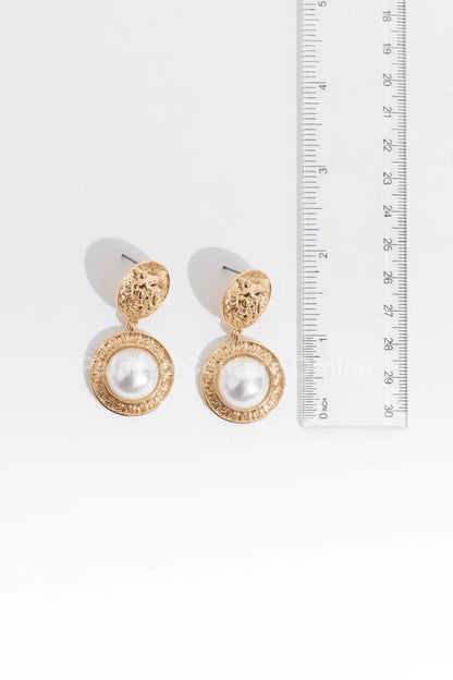 Greek Lion earrings Emblem Drop Earrings with Crystal Detail